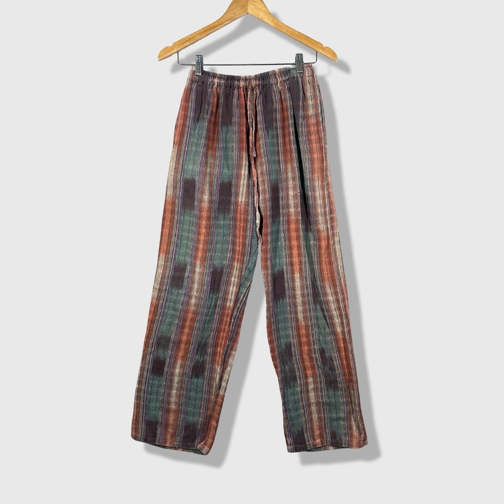 Utzpin Woven Cotton Pants Womens L Multicolor Bohemian Hippie Maximalist
